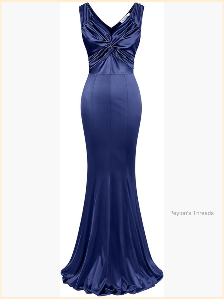 Sleeveless V-Neck Mermaid Maxi Evening Dress With Ruffle Hem